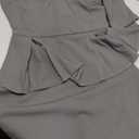 BestGirl Women's Peplum Dresses Bodycon 3/4 Sleeve Wear to Work Office Sheath Dress, Size S Gray