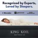 King Koil Luxury Pillow Top Plush Queen Air Mattress with High-Speed Built-in Pump, Blow Up Bed Top Side Flocking, Puncture Resistant, Double High Inflatable Airbed Guests & Travel