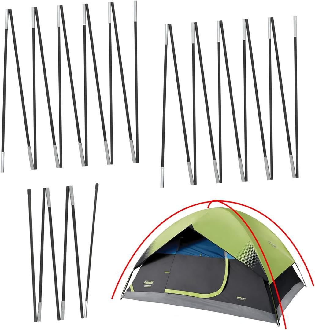 Upgrade 3 PCS Tent Poles Replacement for Coleman 4 Person DarkRoom Camping Tent