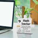 Math Teacher Appreciation Gifts, Thank You Gift for Math Teacher, School Education Team Office Coworkers Staff Appreciation Gifts, Stainless Steel Puzzle Desk Decor Sign, CSA398