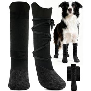 Dog Boots Shoes for Large Dogs, Pet Booties & Paw Protectors for Winter Snowy Day with Adjustable Straps for Walking Running Hiking Outdoor Large Medium Dog Booties Shoes SocksBlack,XXL