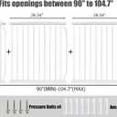 Heavy Duty Baby & Dog Safety Gate 86-104.7 Inch, White Metal, Tension Mounted No Drilling Pet Gate for Large Openings