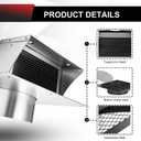 8 Inch Dryer Roof Vent, Stainless Steel Roof Exhaust Vent Cap with Backdraft Damper, Weatherproof Removable Rooftop Vent Cover for Dryer Vent, Bathroom Exhaust Fan and Attic Ventilation, Silver