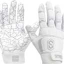 Sports Unlimited Max Clash Lineman Adult/Youth Padded Football Gloves, Lineman Football Gloves, Men's and Boys Offensive/Defensive Line (XX-Large, White)
