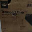 Medline Durable Folding Steel Transport Wheelchair with 12-Inch Wheels, 19-Inch Seat Width, Gray Frame, Microban, Teal Upholstery