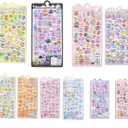 3D Cute Stickers 10 Sheets | 450+ Bulk Pack, Japanese Kawaii Puffy Sticker for Water Bottles Phone Cases Laptop, Bullet Journal, Gifts Prizes
