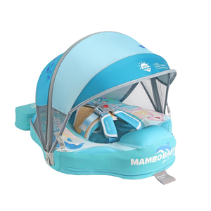 Mambobaby Float with Canopy Tail Non Inflatable Smart Swim Trainer Solid Baby Swim Pool Float Mambo Baby Float Infant Toddler Swimming Ring