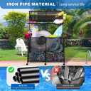 425 Gallon Pool Storage- for Outdoor, Pool & Patio, Holds Noodles, Goggles, Floats & Balls, with Mesh Pockets, Noodle Holder, Towel Drying Function & Rolling Wheels, 2 Sizes (Medium)