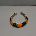 Gmmidea Beaded Rhinestone Headband for Women Girls Fashion Sparkly Crystal Headband Bling Thick Padded Hairband Fancy Jeweled Head Band Festival Hair Accessories C-(Orange& Green)