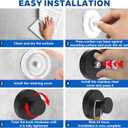 6 Pcs Suction Cup Hooks for Shower, No-Drill Towel & Robe Hooks