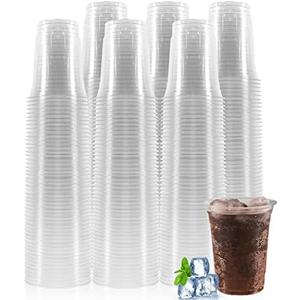 WUHUIXOZ 12 oz PET Plastic Cups, Pack of 300, 0Clear, Disposable, Durable, Resistant, BPA Free, Recyclable, General Use Cups