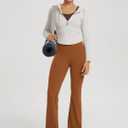 ODODOS Cloud Feeling Split-Hem Flared Pants for Women High Waisted Lounge Bootcut Yoga Pants - 31" Inseam, Caramel, X-Small