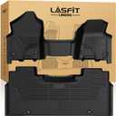 LASFIT Floor Mats for Ram 1500 Crew Cab 2019-2024 Bench Seat (NOT for Bucket Seat) with Rear Under-Seat Factory Storage 4 Full Size Doors, All Weather TPE Custom Fit 1st & 2nd Row, Black