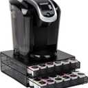 Mind Reader Single Serve Coffee Pod Organizer with 2 Drawers, 72 Pod Capacity, Metal Mesh, 13"L x 12.75"W x 5"H, Black