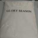 GLORY SEASON Retro Farmhouse Ruffle Tablecloth Cotton Flounces Trim Washable Table Cover Tablecloths for Rectangle Table Baby Shower Kitchen Party Wedding Decor 60''x102''
