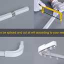 Room divider Ceiling Track set for Curtains with hooks, Corner Connectors(Set of 2) and top brackets Curtain Rail System (9-12 ft Track Set) White