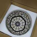 8-Inch Tiffany Style Lampshade Replacement, Pastoral Floral Stained Glass Lamp Shade Only for Table Lamps Pendant Lamp Wall Lights,Small hole