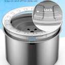 Heouvo 2.6 Gallon Large Dog Water Bowl No Spill,Anti Digging Lid & Rubber Bottom Spill Proof Dog Bowl, Anti Splash Mess Dripless Slow Drinking Stainless Steel Water for Sloppy Messy Drinkers Car