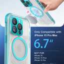 for iPhone 15 Pro Max Waterproof Case with Magsafe, Built-in [Camera & Screen Protector] [Lanyard], IP68 Water Proof Full Body Dustproof Heavy Duty Frosted Protective Phone Cover, 6.7" Teal