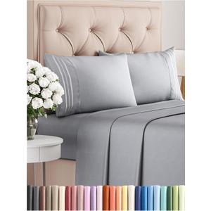 Queen Size 4 Piece Sheet Set - Comfy Breathable & Cooling Bed Sheets Set - Hotel Luxury Bedding for Women, Men, Kids, Teens, Boys & Girls - Deep Pockets, Soft and Wrinkle Free - Oeko-Tex - Steel Blue