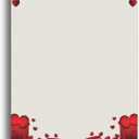 Love Hearts Romantic Stationery Paper - 80 Sheets