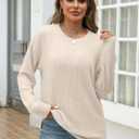 ANRABESS Women Long Sleeve Shirts Business Casual Tunic Tops Fall Lightweight Sweaters Dressy Blouses 2025 Fashion Outfits Beige XX-Large (Beige, XXL)
