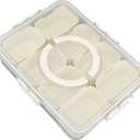 Sectioned Serving Platter, Divided Tray with Lid and Handle for Home Picnic, 8 Compartments, Multifunctional Airtight Plastic Seasoning Platter, for Snacks, Nuts, Dried 2 Pack