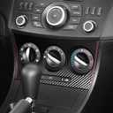 BETTERHUMZ Car Air Conditioning Control Panel Switch Sticker Compatible with Mazda 3 Axela 2010 2011 2012 2013 Mazdaspeed 3 for Alcantara Carbon Leather Interior Accessories (Style A, Carbon Leather)