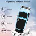 Water Bottle Carrier Bag with Strap for Stanley 40/30 oz Tumbler with Handle, Water Bottle Holder Pouch with Phone Pocket for Stanley Cup Accessories, fit Walking Hiking Travel (Pink&Black)