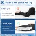 Cooling Leg Pillow for Side Sleepers 100% Cooling Fabric Knee Pillow for Side Sleeping, Leg Elevation Memory Foam Pillow for Hip/Back/Sciatica Pain Relief Helps Spine Alignment -15"x25" (Cooling, M)