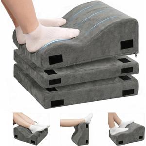LOCKCURX Under Desk Foot Rest, 3-Level Adjustable Foot Stool (Gray)