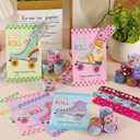 DAZONGE 24 Packs Roller Skate Valentine's Day Cards with Slap Bracelets, Fun Valentines Day Gifts for Kids Classroom Exchange & School Parties