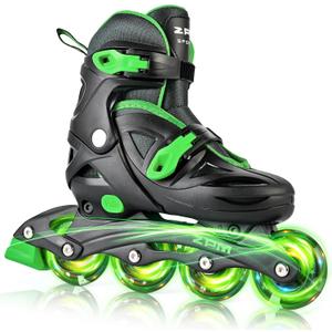 2PM SPORTS Inline Skates for Kids Girls Boys with Light Up Wheels, Adjustable Kids Roller Skates Blades for Youths Beginners (Medium - Big kid (13C-3Y US))