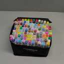 AnyMark Markers, 120 Colors Dual Tip Art Coloring Markers Set for Adult Book Drawing Sketching Painting, Chisel & Fine, White Penholder