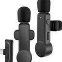 2 Pack Lavalier Microphone USB C Wireless Lav Mic for Android Phone Noise Canceling Mini Lapel Mic Type C for iPhone 15/16 (USB-C) Video Recording Vlog