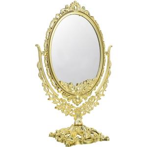 Ipetboom Vintage Oval Vanity Mirror 360 Swivel Double Sided High Definition Makeup Mirror for Dressing Table Bathroom Bedroom 13 Inch | High Definition Makeup Mirror for Dressing Table Bathroom Bedroom 13 Inch