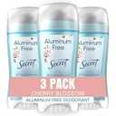 Secret Aluminum Free Deodorant for Women, Cherry Blossom, 2.4 oz (Pack of 3)