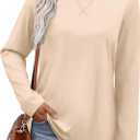 OFEEFAN Womens Long Sleeve Basic Shirts Crew Neck Fall Tops Outfits Clothes 2024 (S)