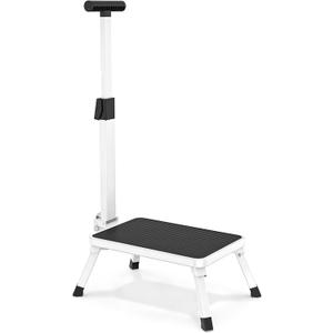 Step Stools for Adults, Foldable Step Stool with Handle for Elderly Seniors Stepping Stool with Non-Slip Step Platform Metal Stool in Kitchen, Bedroom,Bathroom,330 Lbs Capacity(Patent Protection)