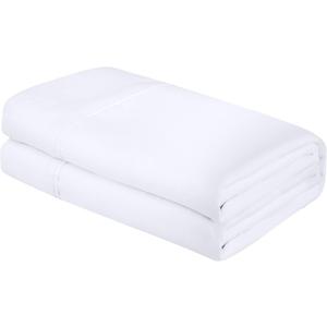 Royale Linens Full Flat Sheet - Ultra Soft Brushed 1800 Microfiber Flat Sheets Only - Wrinkle Free & Stain Resistant - Hotel Quality Top Sheet for Bed (Full, White)
