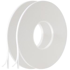 GZXUNFA 2 Roll of White Double Sided Foam Tape,PE Foam Tape，Sponge Soft Mounting Adhesive Tape (1/4 Inch by 50 Feet)