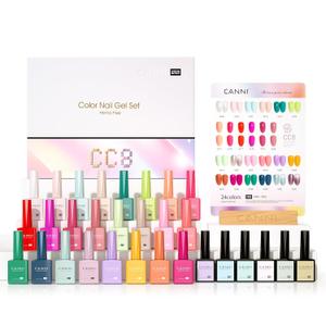 CANNI CC8 30Pcs 9ml Hema-Free Spring Summer Gel Nail Polish Set, Pastel Gel Polish Kit Neon Hot Pink Purple Green Orange Glitter Colors for Salon and DIY Manicure at Home