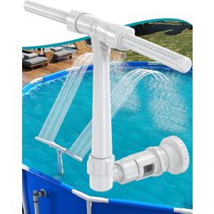Pool Fountain for Above and In-Ground Pools, Adjustable Dual Spray Waterfall Sprinkler Cooler for Pool, Swimming Pool Spa Water Fountain, High-Pressure Pool Spray Fountain