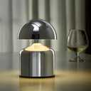 SAIWEYA Modern Cordless Mushroom Small Table Lamp Touch LED Lamps, 3-Way Dimmable Bedside Nightstand Lamp Mini Rechargeable Night Light for Bedroom, Living Room