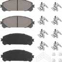 ILONPA Front Ceramic Disc Brake Pads Set for Highlander 2008-2013, Sienna 2011-2020, for Lexus NX200t NX300 NX300h RX350 RX350L RX450h RX450hL, 4PCS(With Hardware)