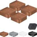 shouwuhho Furniture Risers, 4 Pack Bed Risers with Non-Slip Grip and Heavy Duty Support, 1 Inch 2 Inch 3 Inch 4 Inch Height Lift for Couch, Sofa, Table, Desk, Chair, Refrigerator - Brown, 1 Inch