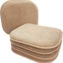 Khaki Foam Seat Cushions Kitchen Chairs Pads for Dining Chairs 6 Pack Non Slip Patio Seat Cushions Washable U Shaped Soft Thick Large Metal Wooden Chair Cushions,17" x 15"