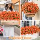 Waipfaru Fall Flowers Artificial for Decoration, 24 Bundles Fake Fall Flowers, UV Resistant Artificial Petunias Plants for Outdoors, Home Decor Planter Porch Decoration, Pot Not Include, Orange