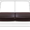 YISUN PU Leather Couch Cushion Cover, Waterproof Stretch Sofa Slipcovers, Faux Leather RV Chair Seat Covers, Loveseat Cushion Replacement Chair/Furniture Protector, 2 Pcs (Brown)