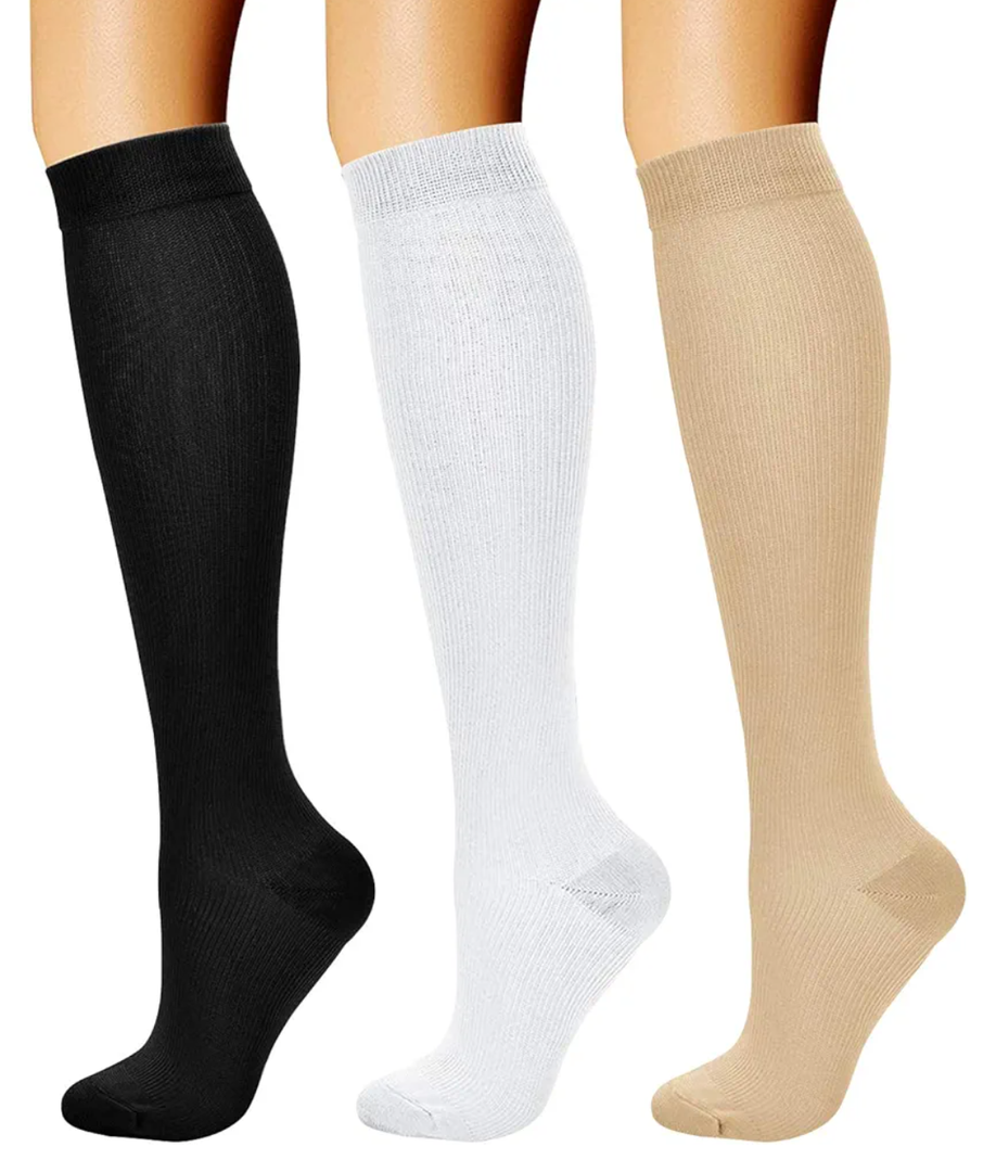 CHARMKING Compression Socks for Women & Men Circulation (3 Pairs) 15-20 mmHg is Best Support for Athletic Running Cycling L/XL